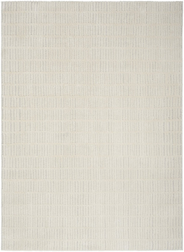 HomeRoots 5' Elegant Ivory and Gray Abstract Area Rug - Soft, Durable Design for Modern Living Spaces 5' X 7' 550591