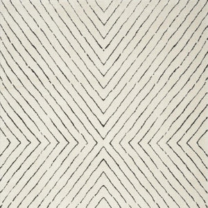 HomeRoots 5' X 7' Ivory and Black Abstract Area Rug - Durable, Stain-Resistant, Modern Design for High-Traffic Homes 550592