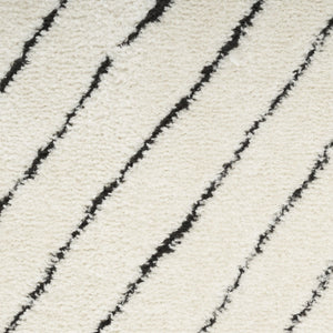 HomeRoots 5' X 7' Ivory and Black Abstract Area Rug - Durable, Stain-Resistant, Modern Design for High-Traffic Homes 550592