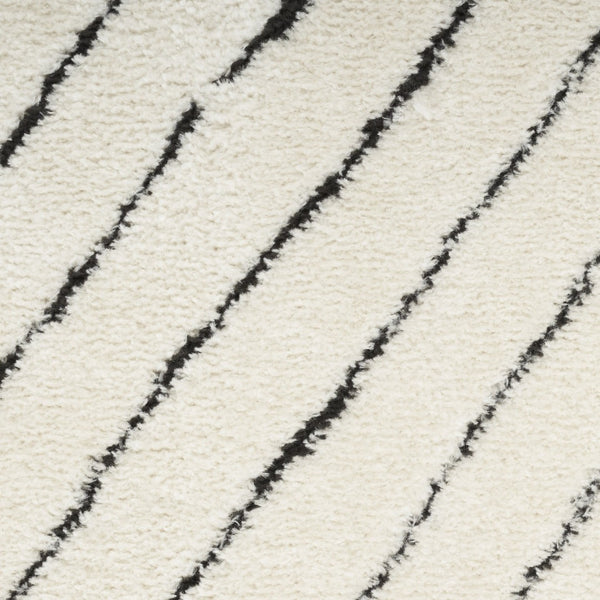 HomeRoots 5' X 7' Ivory and Black Abstract Area Rug - Durable, Stain-Resistant, Modern Design for High-Traffic Homes 550592