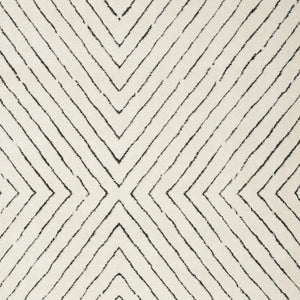HomeRoots 5' X 7' Ivory and Black Abstract Area Rug - Durable, Stain-Resistant, Modern Design for High-Traffic Homes 550592