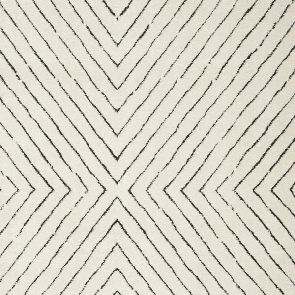 HomeRoots 5' X 7' Ivory and Black Abstract Area Rug - Durable, Stain-Resistant, Modern Design for High-Traffic Homes 550592