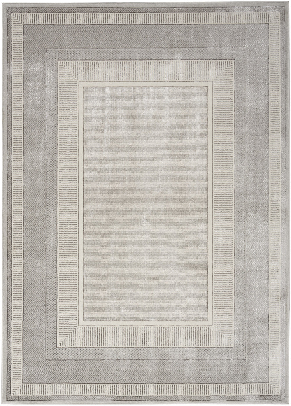 Homeroots 8' X 10' Ivory And Gray Geometric Non Skid Area Rug  Polyester 550596
