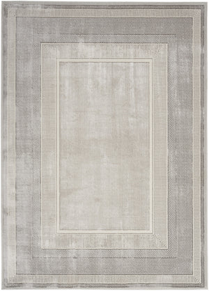 Homeroots 8' X 10' Ivory And Gray Geometric Non Skid Area Rug  Polyester 550596