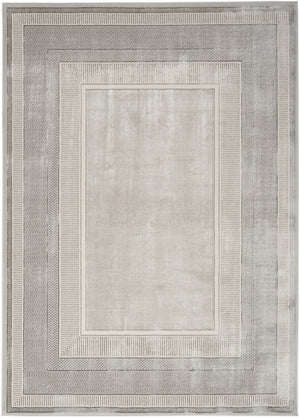 HomeRoots 8' Ivory and Gray Geometric Area Rug - Durable, Non-Skid, Stain-Resistant Design for Modern Spaces 8' X 10' 550596