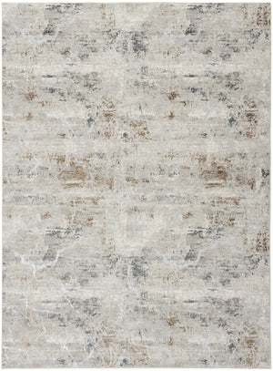 Homeroots 8' X 10' Ivory Gray And Brown Abstract Non Skid Area Rug  Polyester 550597