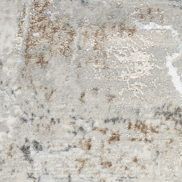 Homeroots 8' X 10' Ivory Gray And Brown Abstract Non Skid Area Rug  Polyester 550597