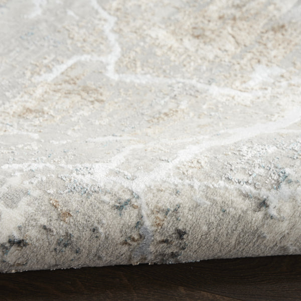 Homeroots 8' X 10' Ivory Gray And Brown Abstract Non Skid Area Rug  Polyester 550597