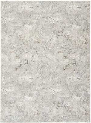 Homeroots 8' X 10' Ivory Gray And Brown Abstract Non Skid Area Rug  Polyester 550598