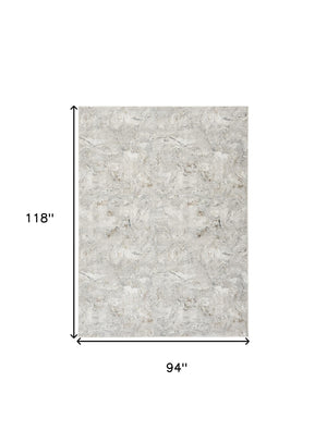 Homeroots 8' X 10' Ivory Gray And Brown Abstract Non Skid Area Rug  Polyester 550598