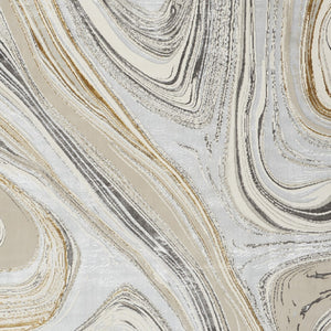 Homeroots 8' X 10' Ivory Gray And Brown Abstract Non Skid Area Rug  Polyester 550599