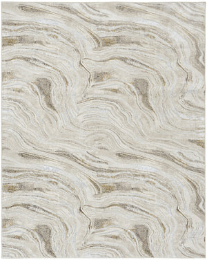 Homeroots 8' X 10' Ivory Gray And Brown Abstract Non Skid Area Rug  Polyester 550600