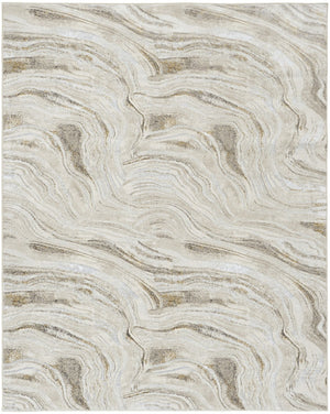 HomeRoots 5' Abstract Gold Gray and Ivory Non-Skid Area Rug - Stylish, Stain-Resistant, Durable Home Decor Piece 8' X 10' 550600