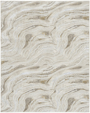 Homeroots 8' X 10' Ivory Gray And Brown Abstract Non Skid Area Rug  Polyester 550600
