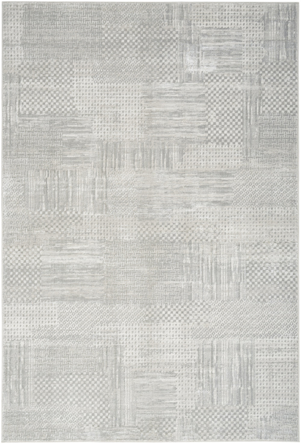 Homeroots 8' X 10' Silver And Gray Abstract Non Skid Area Rug  Polyester 550603