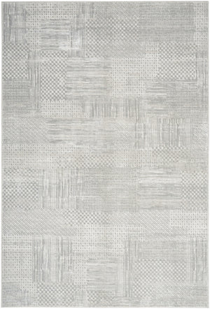 Homeroots 8' X 10' Silver And Gray Abstract Non Skid Area Rug  Polyester 550603