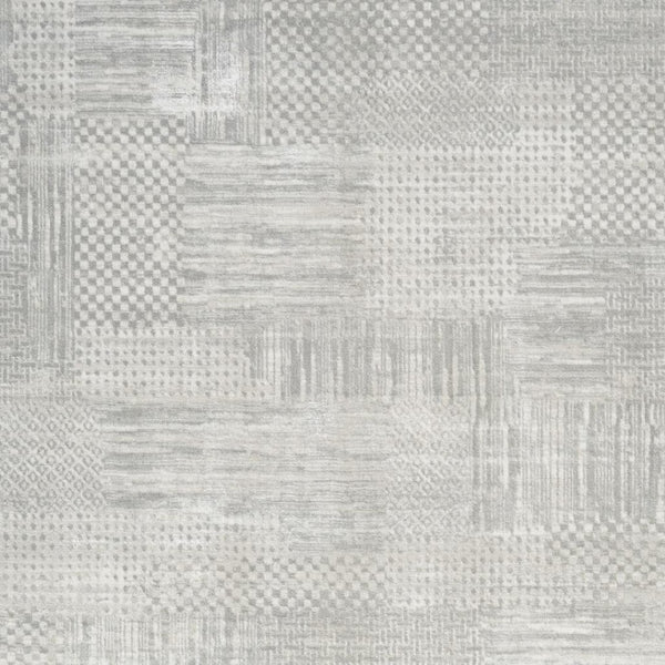 HomeRoots 5' Silver and Gray Abstract Area Rug - Modern Elegance, Non-Skid, Durable, Stain Resistant Design 8' X 10' 550603