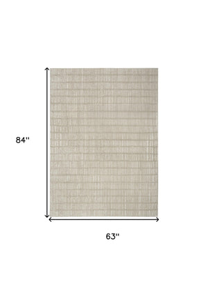 Homeroots 5' X 7' Gray And Ivory Abstract Area Rug  Polyester 550604