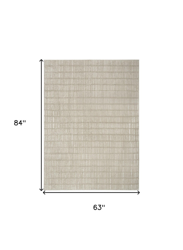 Homeroots 5' X 7' Gray And Ivory Abstract Area Rug  Polyester 550604