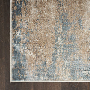 Homeroots 8' X 10' Taupe And Ivory Abstract Distressed Non Skid Area Rug  Polyester 550609