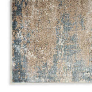 HomeRoots 5' Luxurious Ivory, Black, and Taupe Abstract Distressed Non-Skid Area Rug for Modern Homes 8' X 10' 550609