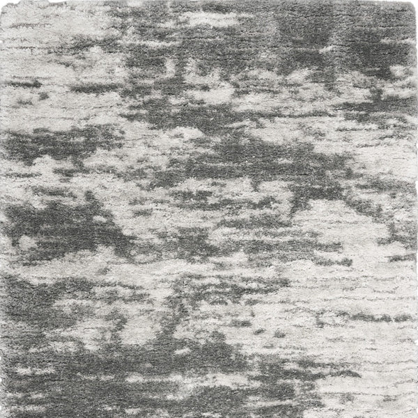 Homeroots 4' X 6' Charcoal And Ivory Abstract Shag Area Rug  Polyester 550613