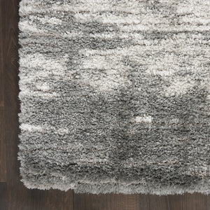 Homeroots 4' X 6' Charcoal And Ivory Abstract Shag Area Rug  Polyester 550613