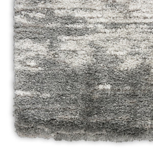 HomeRoots 4' Charcoal and Ivory Abstract Shag Area Rug - Soft, Stylish, Stain-Resistant for Modern Living Spaces 4' X 6' 550613