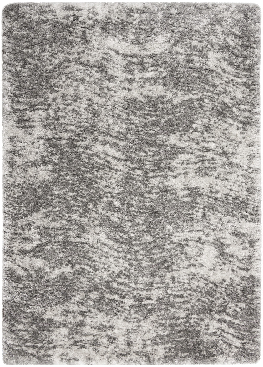 Homeroots 4' X 6' Charcoal And Ivory Abstract Shag Area Rug  Polyester 550614