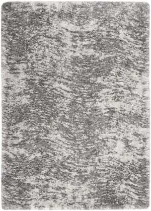 Homeroots 4' X 6' Charcoal And Ivory Abstract Shag Area Rug  Polyester 550614