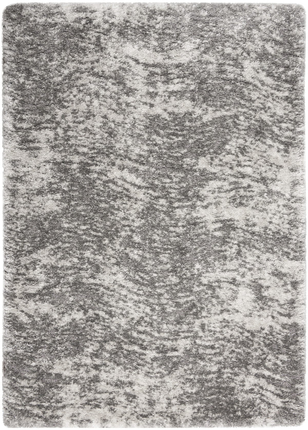 Homeroots 4' X 6' Charcoal And Ivory Abstract Shag Area Rug  Polyester 550614