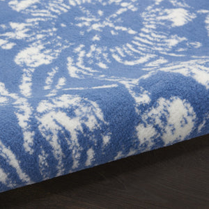 HomeRoots 7' Ivory and Blue Floral Distressed Area Rug - Timeless Charm for High-Traffic Spaces and Homes 7' X 10' 550616