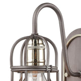 Industrial Cage 5'' Wide 1-Light Vanity Light - Weathered Zinc 55061/1 Elk Lighting