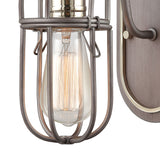 Industrial Cage 5'' Wide 1-Light Vanity Light - Weathered Zinc 55061/1 Elk Lighting