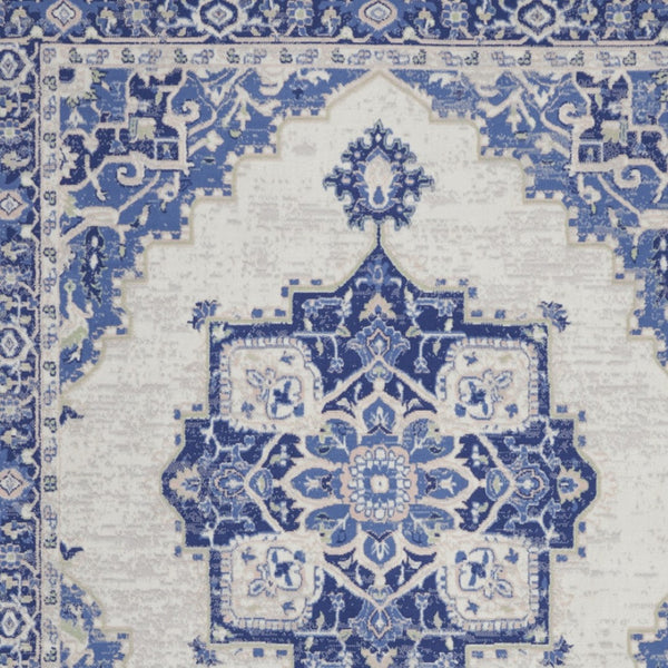 Homeroots 7' Elegant Floral Medallion Area Rug - Durable, Stain-resistant, Non-skid Design For Cozy Spaces 7' X 10' Polyester 550634