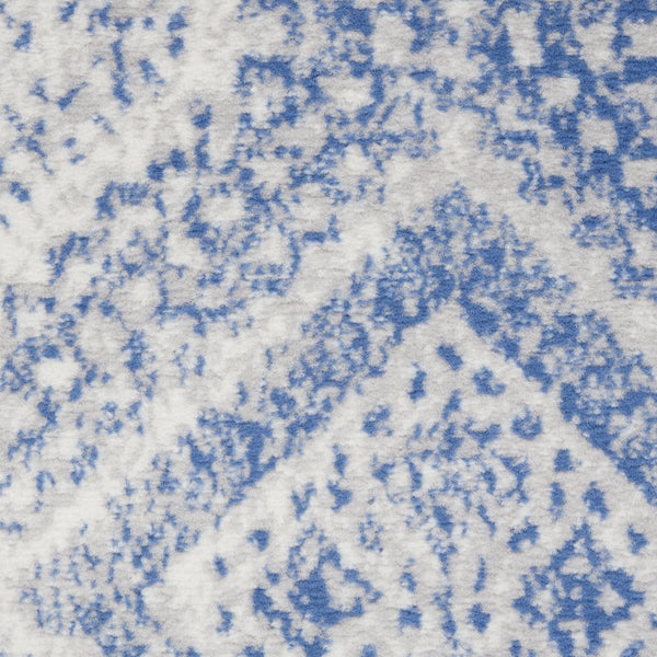 HomeRoots 7' Elegant Ivory and Blue Abstract Distressed Area Rug - Durable, Stain-Resistant, Stylish Design 7' X 10' 550635