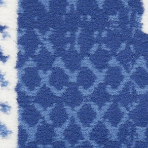 HomeRoots 7' Ivory and Navy Blue Abstract Distressed Area Rug – Durable, Stain-Resistant, Perfect for High-Traffic Spaces 7' X 10' 550636