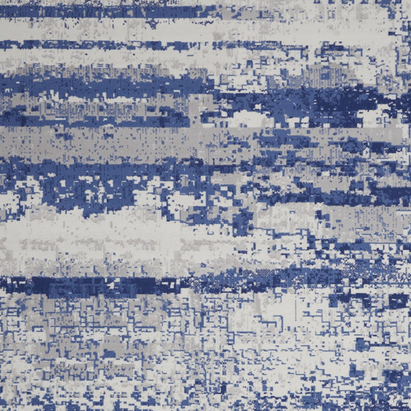 Homeroots 7' X 10' Ivory And Navy Blue Abstract Distressed Non Skid Area Rug  Polypropylene 550636