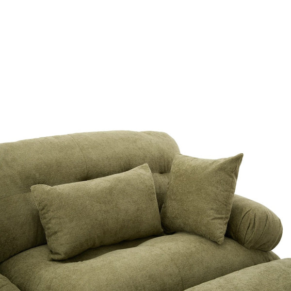 English Elm United We Win U-Shaped Cloud Couch In Pelletized Velvet With 2 Ottomans & Lumbar Pillows For Cozy Living W1568S00197-GIGA