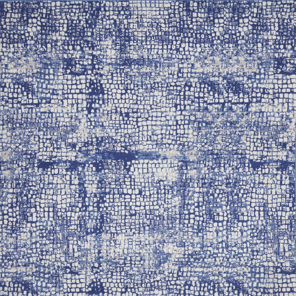 Homeroots 7' X 10' Ivory And Navy Blue Abstract Distressed Non Skid Area Rug  Polypropylene 550637