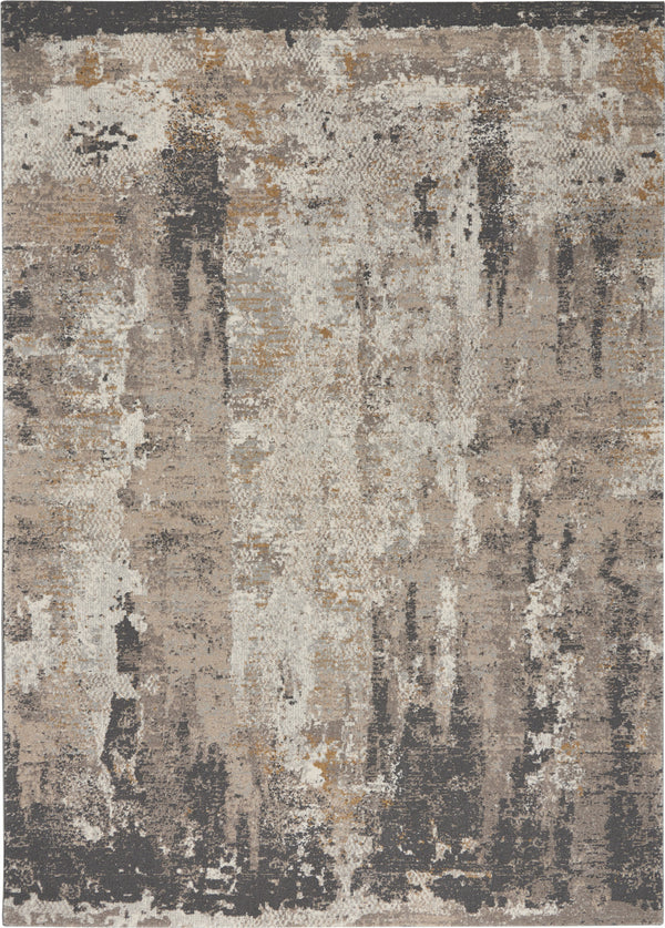 Homeroots 4' X 6' Cream Black And Gray Abstract Area Rug  Polypropylene,Polyester 550648