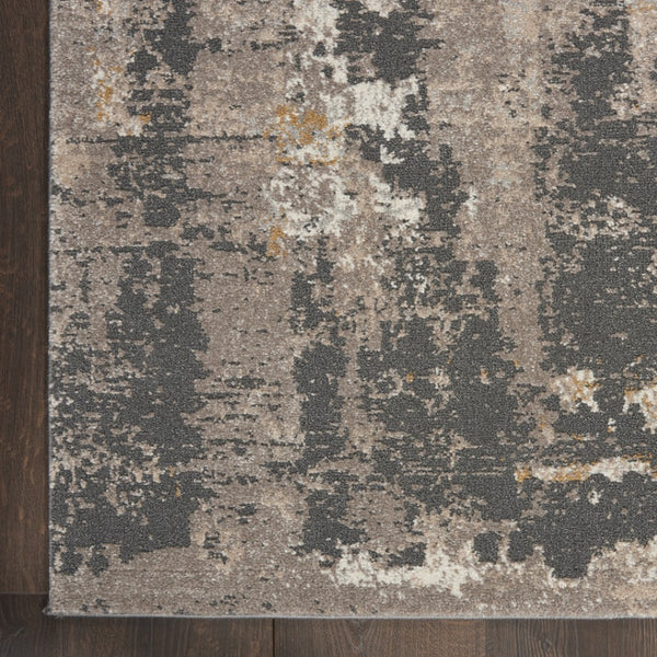 HomeRoots 4' Cream Black and Gray Abstract Area Rug – Modern, Durable Design for Cozy Spaces and Noise Reduction 4' X 6' 550648