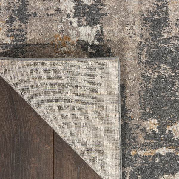 Homeroots 4' X 6' Cream Black And Gray Abstract Area Rug  Polypropylene,Polyester 550648