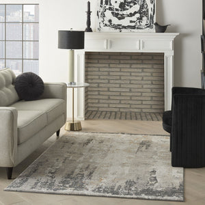 HomeRoots 4' Cream Black and Gray Abstract Area Rug – Modern, Durable Design for Cozy Spaces and Noise Reduction 4' X 6' 550648