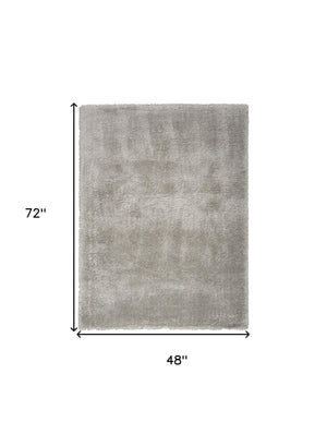 Homeroots 4' X 6' Gray Shag Area Rug  Polyester 550663