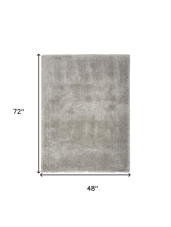 Homeroots 4' X 6' Gray Shag Area Rug  Polyester 550663