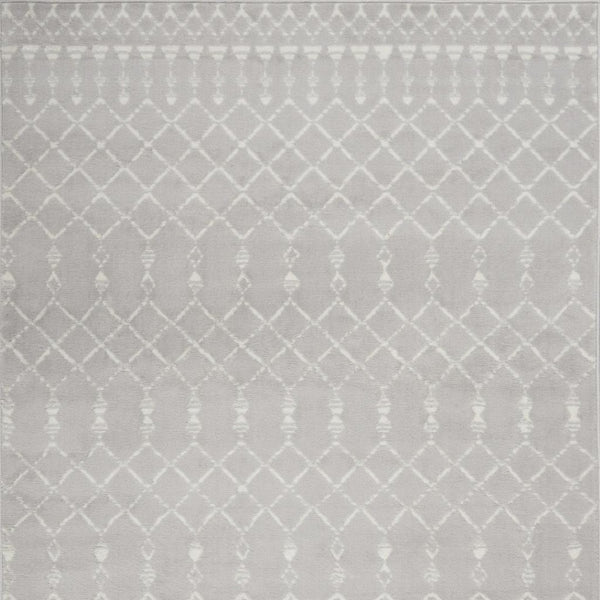 HomeRoots 6' Gray and Ivory Moroccan Distressed Area Rug - Soft, Non-Skid Design for Bohemian Home Décor 6' X 9' 550667