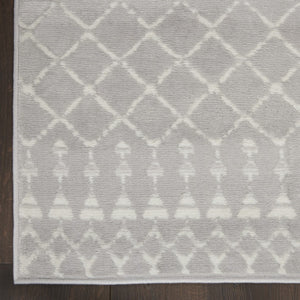 HomeRoots 6' Gray and Ivory Moroccan Distressed Area Rug - Soft, Non-Skid Design for Bohemian Home Décor 6' X 9' 550667