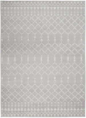 HomeRoots 6' Gray and Ivory Moroccan Distressed Area Rug - Soft, Non-Skid Design for Bohemian Home Décor 6' X 9' 550667