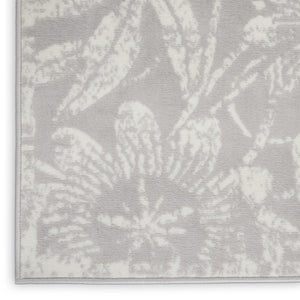 HomeRoots 7' Ivory and Gray Floral Distressed Area Rug - Durable, Stain-Resistant Design for Every Room 7' X 10' 550669